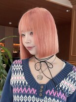 ロンドアンメゾン 原宿(Lond un Maison.)&nbsp;イメチェン外ハネボブワイドバングピンクベージュ美髪