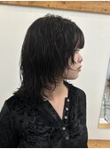 ミディアムレイヤーボブ ニュアンスパーマ