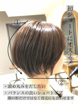 ヒール 銀座(heel) 大人可愛いひし形ハンサムショートボブ前下がり