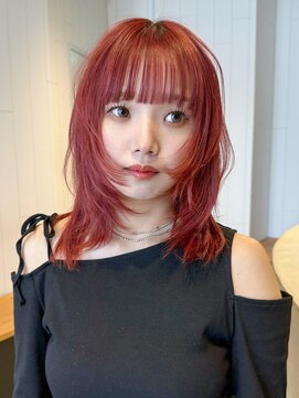 シオン(shion) チェリーブラウン韓国ヘア顔周りレイヤーロング_ba556592