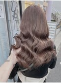 くびれヘアアプリコットオレンジハイライトカラーブルーカラー