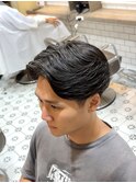 ラフカール　フェード　海外風　センターパート　かきあげ