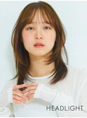 顔周りウルフミディアム小顔魅せ大人くびれレイヤー似合わせ前髪