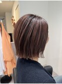 バレイヤージュ×ピンクベージュ