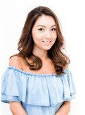 かきあげバングの大人なセミロングスタイル