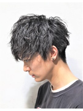 メンズフィール 南森町(MENS FEEL) マッシュウルフソフトスパイラルツイストパーマ☆コンマヘア