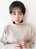 シースルーバングのマッシュショート