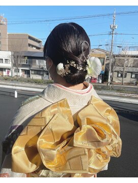 プレデフリュー 北白川本店(PUREE de FLEURS) 着物ヘアアレンジ