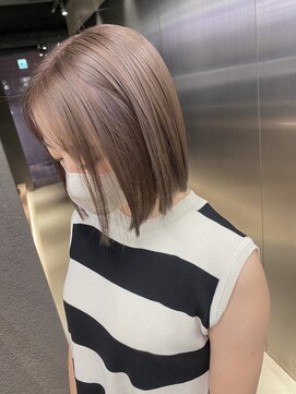 ペレ 栄店(PELE) 前髪/マチルダボブ/ピンクベージュ/インナーグレージュ/栄