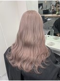 艶髪グレーベージュピンクミルクティーアッシュハイトーンカラー