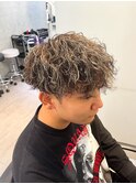波巻きマッシュパーマメンズツイストスパイラルツーブロック