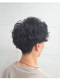 セミウェット×無造作スパイラルパーマ