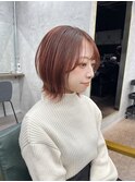 レイヤーボブ/ピンクオレンジ