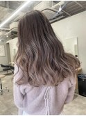 大人上品な柔らかミルクティーグレージュ/バレイヤージュ