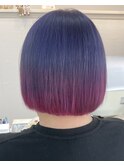 グラデーションボブ【広島派手髪】【広島切りっぱなしボブ】