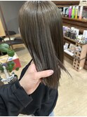 イルミナカラー使用のオリーブカラーとミディアムボブカット