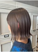 首元すっきり切りっぱなしボブ◎ダークアッシュ×外ハネミディ