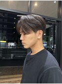 メンズセンターパートウルフセンターパートニュアンスパーマ襟足