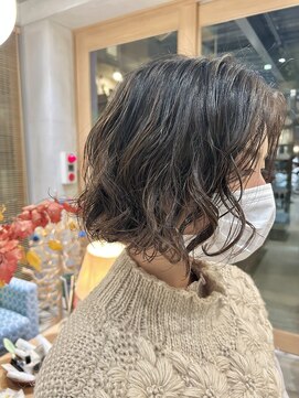 オーガニック リブ 川越(organic+live) ブリーチなしカラー◎ナチュラルボブ×小顔パーマ夏カラー