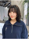 レイヤーミディ☆コールドパーマ☆グレージュ