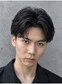 黒髪メンズフェザーパーマ