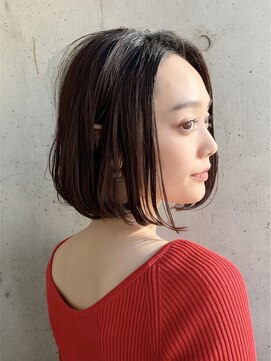 マルツ 銀座(maltu) 前下がりボブ黒髪大人かわいい耳かけ美髪ネビージュオリージュ