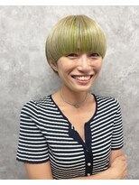 コーパル(copal)&nbsp;ライムカラーの前髪インナーカラーはワイドバングで！