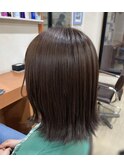【中村優菜】くびれボブブリーチなしラベンダーベージュ