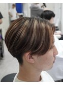 センターパート×ハイライト