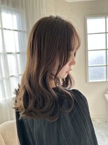 アールイーノウン 阿倍野区昭和町店(re; nown)&nbsp;小顔外ハネミディアムアッシュ20代30代40代くびれミディ韓国ヘア