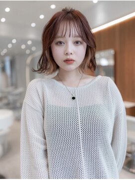 オースティン 調布アミックス(AUSTIN) 大人かわいい前髪セシルカットココアブラウンフリンジウェーブ