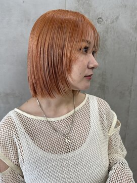 ソルトウォーター(SALT WATER) オレンジカラー　顔まわりカット　ボブ