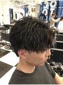 メンズパーマツイスパ波巻きスパイラルマッシュセンターパート