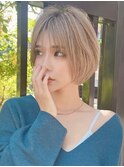 大人ゆとりショートボブ サンドベージュカラー10代~40代◎