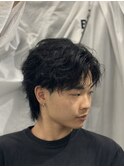 フェザーパーマフェザーショートセンターパート韓国メンズパーマ