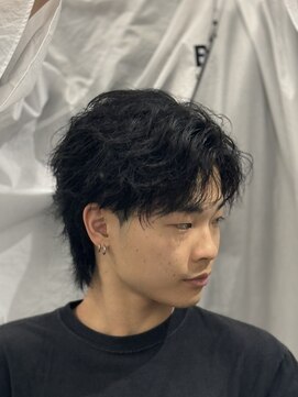 バース 梅田中崎町店(BIRTH) フェザーパーマフェザーショートセンターパート韓国メンズパーマ