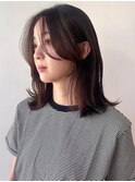 黒髪/ボブルフ/小顔ヘア/ネビージュ/ワンレン/韓国風