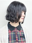 ＊重めボブパーマニュアンスパーマゆるふわパーマボブ黒髪パーマ