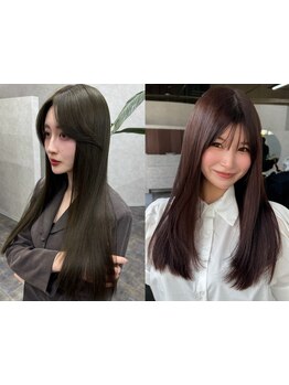 韓国風縮毛矯正×髪質改善で地毛より柔らかい髪に◎ヘアセット/白髪ぼかし/インナーカラー/カット/リタッチ