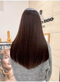 美髪ロングヘア透明感カラーチャコールベージュ