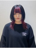 ウルフカット × インナーカラー