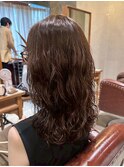 艶髪ウェーブ/髪質改善/透明感カラー/ナチュラルブラウン
