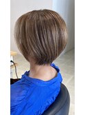 髪質改善ストレートで作る！ツルツルショートボブ