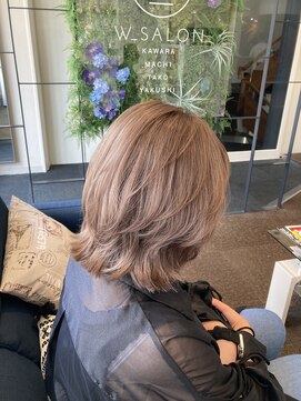 ダブル アンダーバー サロン(W_SALON) 【W_SALON 河原町】ミルクティベージュ×ブラウン