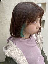 ビール 今泉店(BEER)&nbsp;【BEER 山崎雄太朗】チラ見えがおしゃれ!!インナーカラーボブ