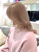 ベレーザ 渋谷(BELEZA)&nbsp;2853ミルクティーハイトーンカラー前髪カット波巻きスローカラー