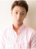 オールバックでセミウエット束感メンズ似合わせカットQ南越谷