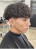 波巻きパーマメンズパーマメンズヘアツーブロックツイストパーマ