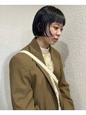 顏型別ヘアスタイル特集/ミニボブ/ネイビーカラー