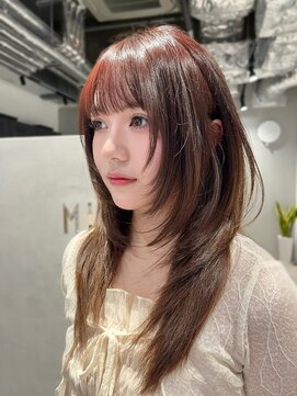 ミンクスオーバー(MINX OVER) 韓国風レイヤーヘア/ピンクブラウン/ザクザクレイヤー/髪質改善